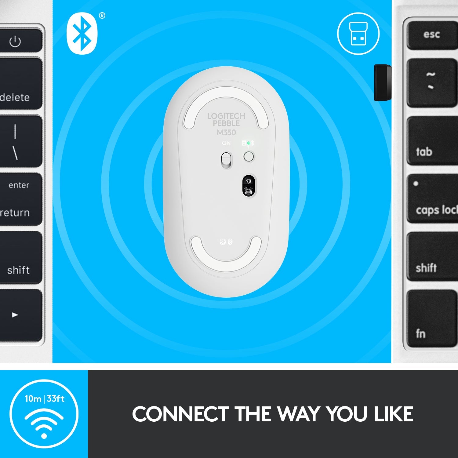 Logitech M350 Pebble Bluetooth Wireless Mouse - Silent