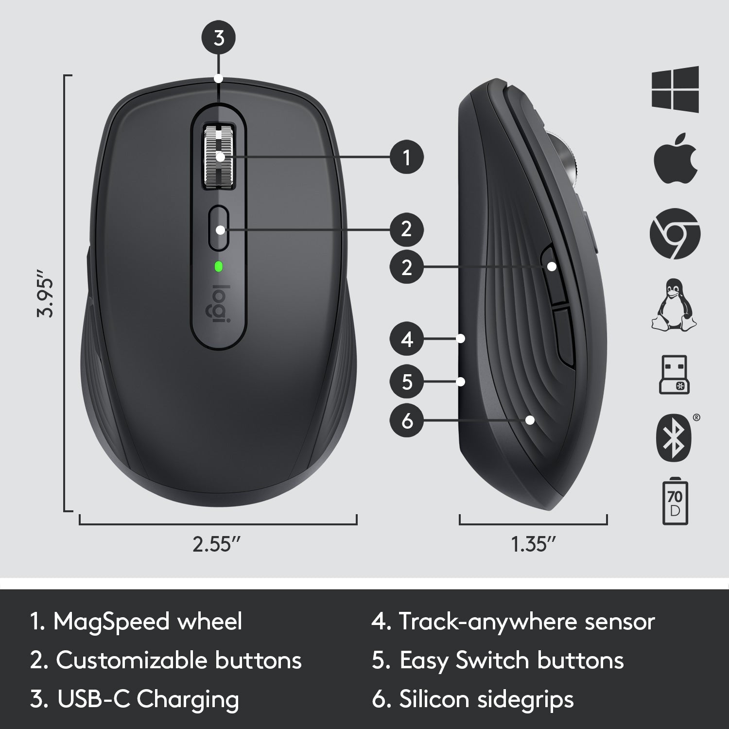 Logitech MX Anywhere 3 Wireless Bluetooth Mouse